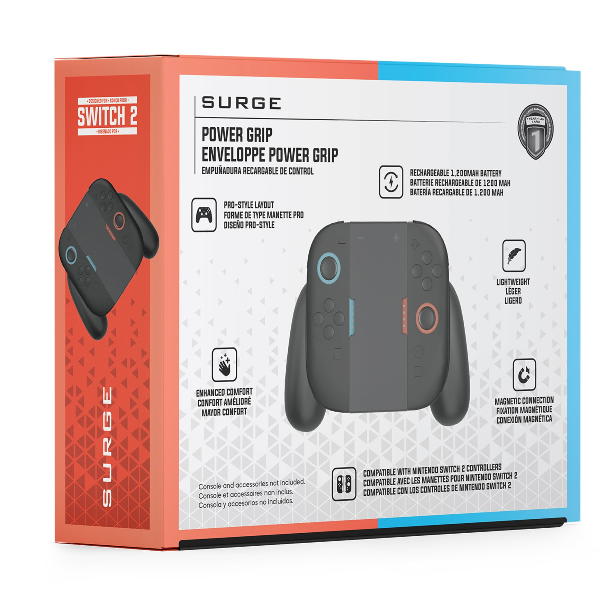 Poignée de manette Pro rechargeable Surge pour accessories Nintendo Switch 2