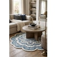 thumbnail image 3 of Ox Bay Elena 6' Round Blue/Gray Floral Medallion Indoor Area Rug, 3 of 8