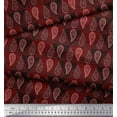 thumbnail image 2 of Soimoi Red Cotton Duck Fabric Paisley Geometric Decor Fabric Printed Yard 44 Inch Wide, 2 of 3
