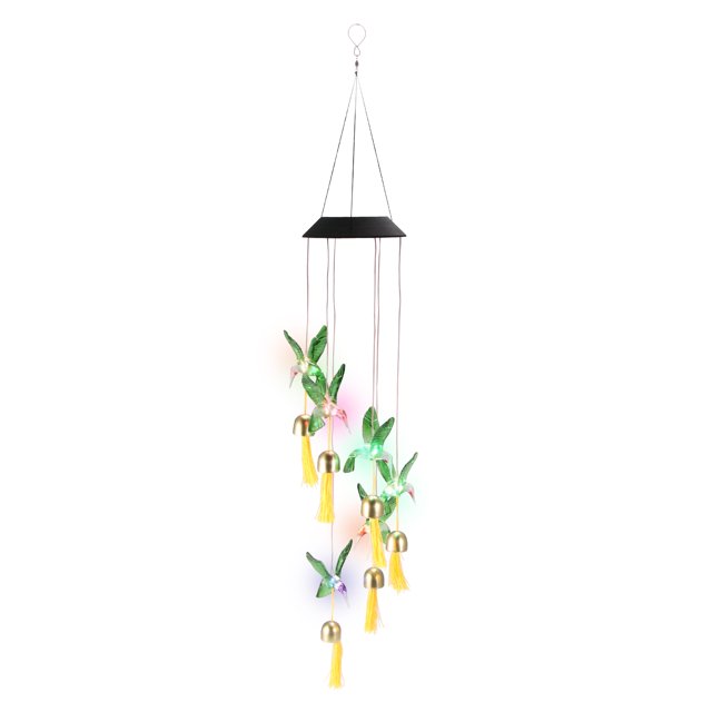Campanillas De Viento De Colibrí, Lámpara Led Con Energía Solar, 7 Colores Que Cambian Para El Patio Del Jardín Del Camino De La Yarda Advancent HA015846-00