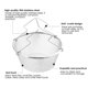 thumbnail image 4 of Stainless steel fryer basket Round basket strainer French fries 22cm, 4 of 5