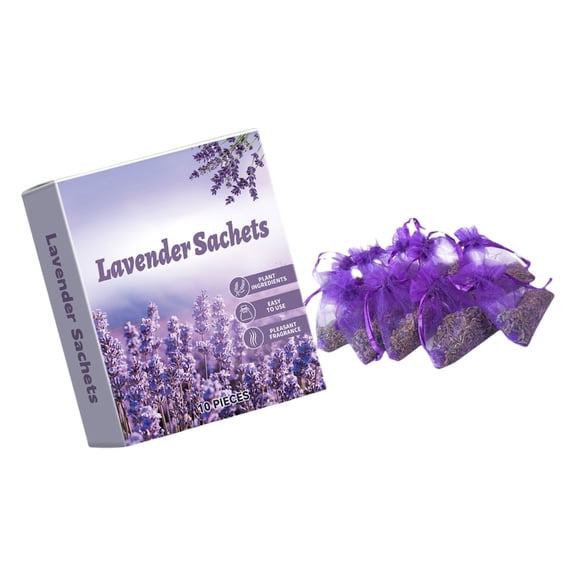 Pack of 10 Portable Lavender Fragrances Sachets Long Last Scent Bag for Bedrooms Closets Car Freshing Smell Bags