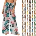 thumbnail image 1 of Pincandy Women See Through Sheer Mesh Pants Beach Swimsuit Bikini Bottom Cover up Party Club Elastic High Waist Wide Leg Pants, 1 of 7