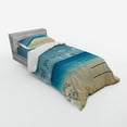 thumbnail image 2 of Ambesonne Vintage Bedding Set 3 Pcs, Summer Postcard Stamp, Twin, Sand Brown Teal, 2 of 2
