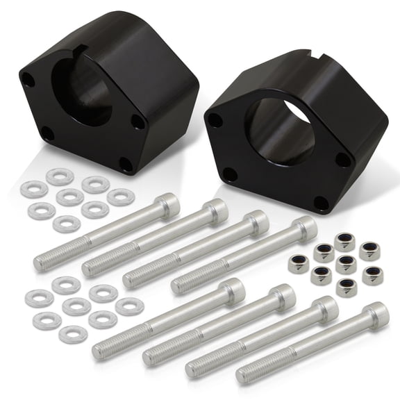 AJP Distributors 2" Front Strut Spacers Leveling Lift Kit Suspension Billet Aluminum Black Compatible/Replacement For Toyota T100 Pickup IFS 4WD 4X4 1986 1987 1988 1989 1990 1991 1992 1993 1994 1995