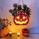thumbnail image 2 of Halloween Decoración Luces de calabazas de Halloween, Jack-O-Lantern grande iluminado de 9 pulgadas con hojas de arce, bayas, 1 calabaza pequeña y cuerda, funciona con pilas(Buy 2 ship 3), 2 of 7