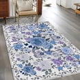 thumbnail image 2 of Kitchen Mats for Floor 3x5 Ft, Boho Blue Flower Non Slip Area Rugs for Kitchen Bedroom Entryway, Spring Watercolor Country Floral Plant Washable Carpet Runner Rug Floor Mats for Bedroom Home Decor, 2 of 8