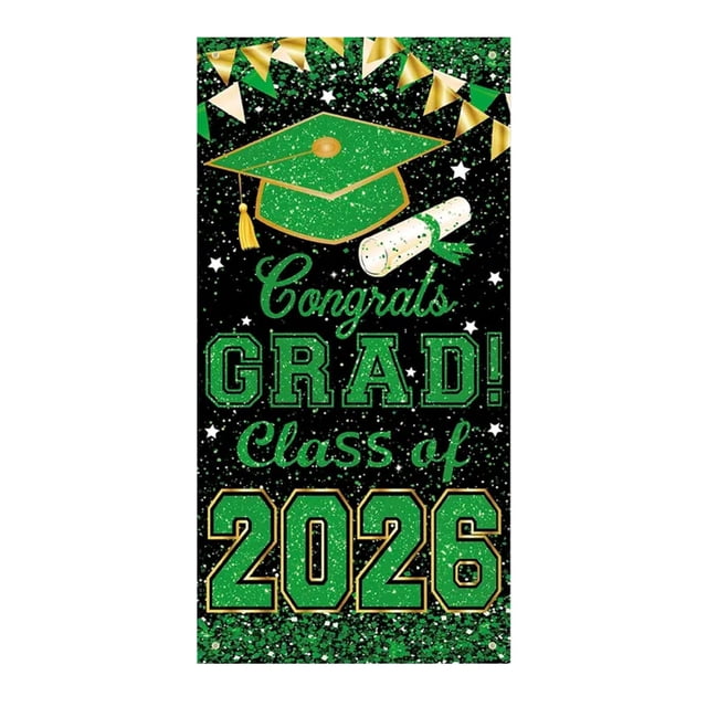 ZZHZGZ Congratulations to the Graduating Class of 2026 Banners Door Frames Graduation Party Decorations Front Porch Sign Wall with Lowered Back Indoor and Outdoor Photography