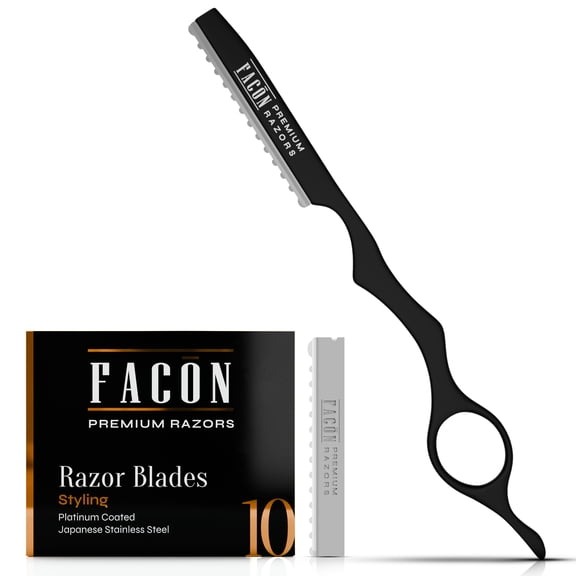 Facón Professional Hair Styling Thinning Texturizing Cutting Feather Razor   10 Replacement Blades