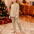 thumbnail image 6 of Fesfesfes Girls Casual Fashion Long Sleeve Top and Pants 2 Piece Set Loose Comfortable Outfit for Daily Wear Party Spring Winter Kids Clothing Playwear Soft Fabric(Khaki,7-8 Years), 6 of 8