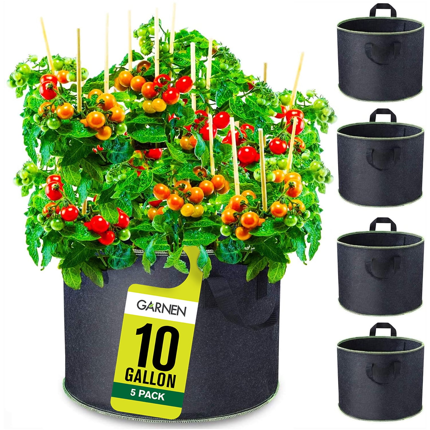 Nonwoven Fabric Pots with Handles Grow Pots Used for Planting Plants Flowers and Vegetables Grow Bags Deep 10 Gallon Smart Pots 
