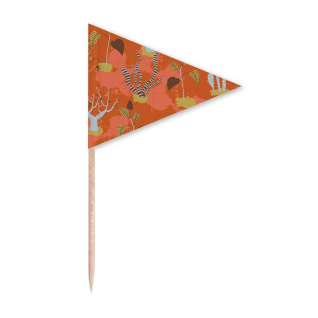 Desert Cactus Savanna Orange Trees Toothpick Triangle Cupcake Toppers Flag
