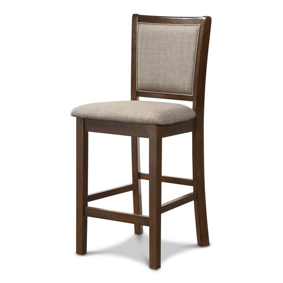 Han Counter Chair Set of 2, Light Brown, Cherry Brown Solid Wood
