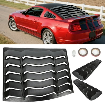 CCPAO Rear Side Window Louvers Compatible with Ford Mustang GT 2005-2014 Windshield Cover