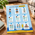 Morning Routine Chat Morning Routine Step-by-Step Visual Schedule Laminated Poster 9x12 ...
