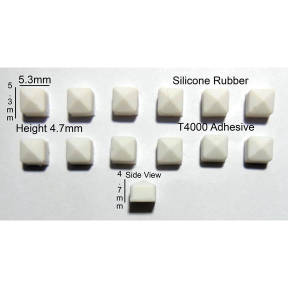 VATH Self Adhesive Silicone Rubber Feet 5.3mm(L)x 5.3mm(W)x 4.7mm(H) 12pcs [RB15]