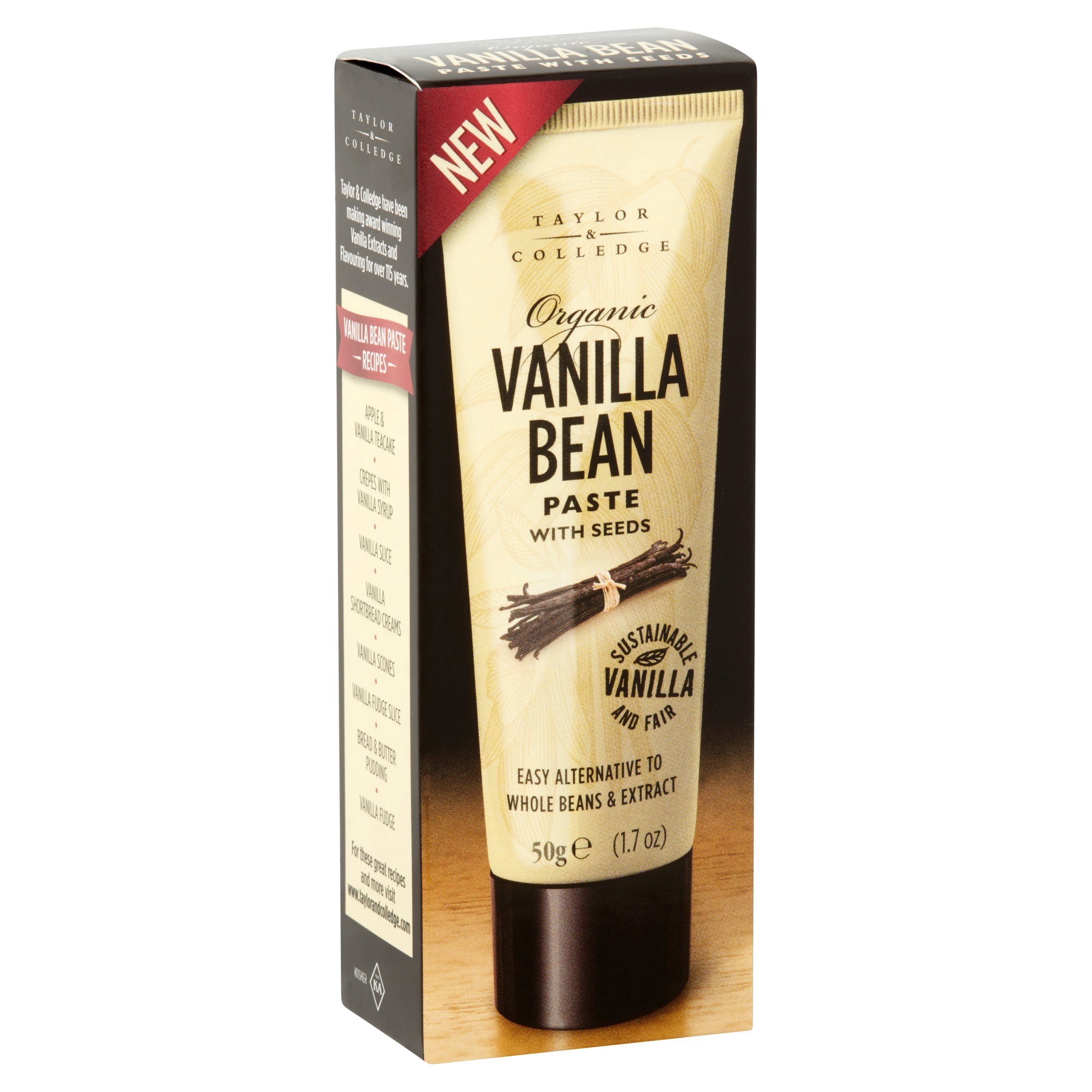 Taylor & Colledge Organic Vanilla Bean Paste, 1.7 oz, 8 Pack