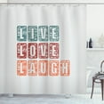 thumbnail image 1 of Ambesonne Live Laugh Love Shower Curtain, Happy Slogan, 69"Wx75"L, Teal Ruby Orange, 1 of 3