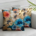 thumbnail image 3 of Ullo0ord Exotic Flowers Pillow Covers Set of 2 Flowers Plant Throw Pillow Covers with Invisible Zipper Solid Square Cushion Case for Farmhouse Sofa Bed Car Couch  24x24in, 3 of 7