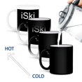thumbnail image 4 of 3dRose, iSki, white lettering on black background with picture of skier, 11oz Magic Transforming Mug, 4 of 8