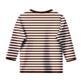 thumbnail image 5 of AWZXDE Hauts pour Filles Élégants Couleur Col Rond Manches Trois Quarts Haut Décontracté Confortable à Porter Quotidiennement T-Shirts de Mode pour Enfants 3-14 Ans, 5 of 5