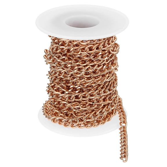 Uxcell 16.4 Feet Aluminum Oval Link Chain, 7x5x1.3mm, Rose Gold