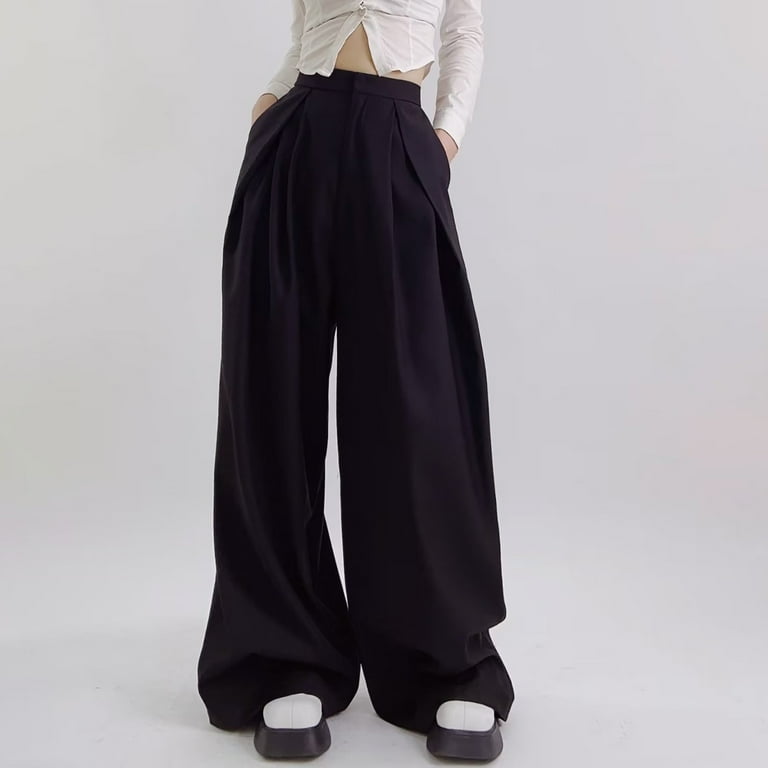 Zkozptok Womens Wide Leg Palazzo Suit Pants Stretchy High