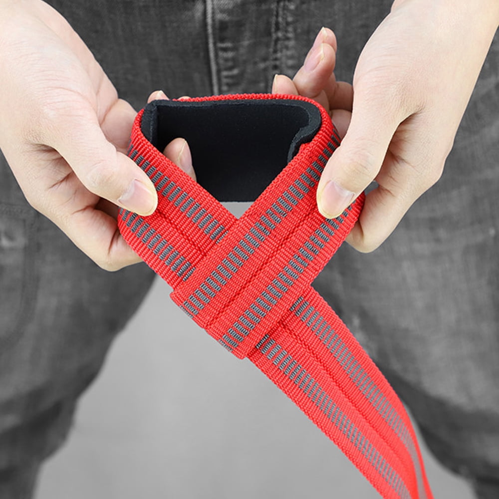 Lifting Straps for Weightlifting - Straps Lifting Wrist Straps for Men & Women with Protection Padding - red