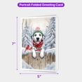 thumbnail image 5 of Playful Dalmatian Welcomes Winter Snowy Day with Cardinal Bird 5x7in Folded Greeting Card Dog Lover Single Note Card with Envelope - 2017, 5 of 5