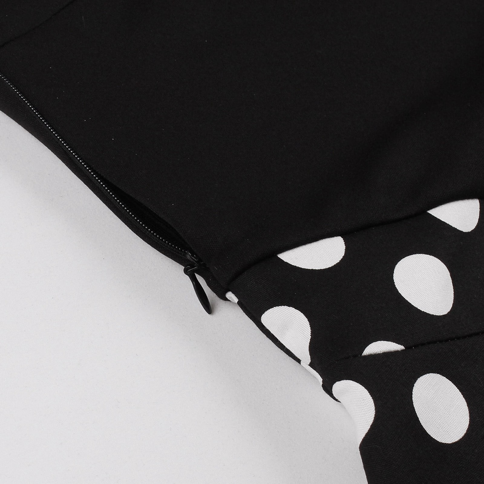 XIAOCHA Women's Polka Dot Dress Fitted Flared off Shoulder Short Sleeves Retro Swing Dress Stretchy Vintage Party Dresses