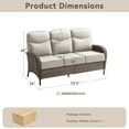 thumbnail image 7 of Unnifurnzi Outdoor Wicker Couch-All Weather Rattan 3 Seater Patio Couch with 6'' Thick Cushions High Back Outdoor Sofa for Deck Lawn Porch Balcony Poolside-Brown/Beige, 7 of 7
