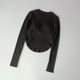 thumbnail image 5 of Camiseta deportiva de manga larga sin costuras para mujer, camiseta sin mangas para Yoga, gimnasio, entrenamiento, ejercicio, camisola, 5 of 6