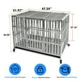 thumbnail image 2 of Confote 47"  Stainless Steel Dog Cage Heavy Duty Pet Kennel Foldable Dog Kennels Stackable Dog Crate Pet Playpen with Double Door for Large and X-Large Dogs, 2 of 6