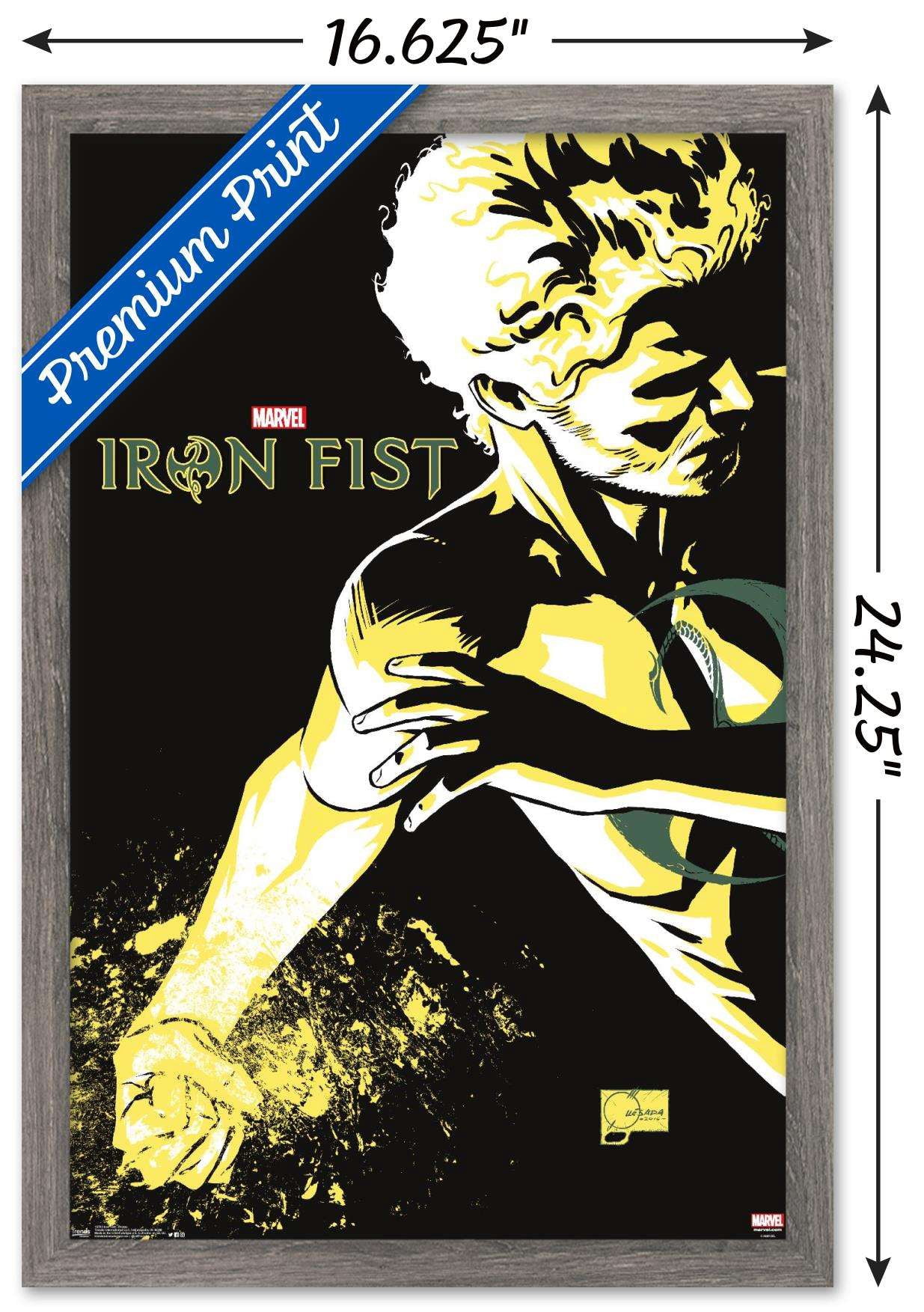 Marvel Comics TV - Iron Fist - Promo Wall Poster, 14.725" x 22.375", Framed