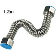 thumbnail image 4 of Yuarrent Línea de agua de alta Mangueras de plomería Refrigerador flexible de acero inoxidable Máquina de hielo Línea de suministro Tubería Juegos de accesorios de baño Plata 1.2 m Yuarrent JJ24528-09, 4 of 6