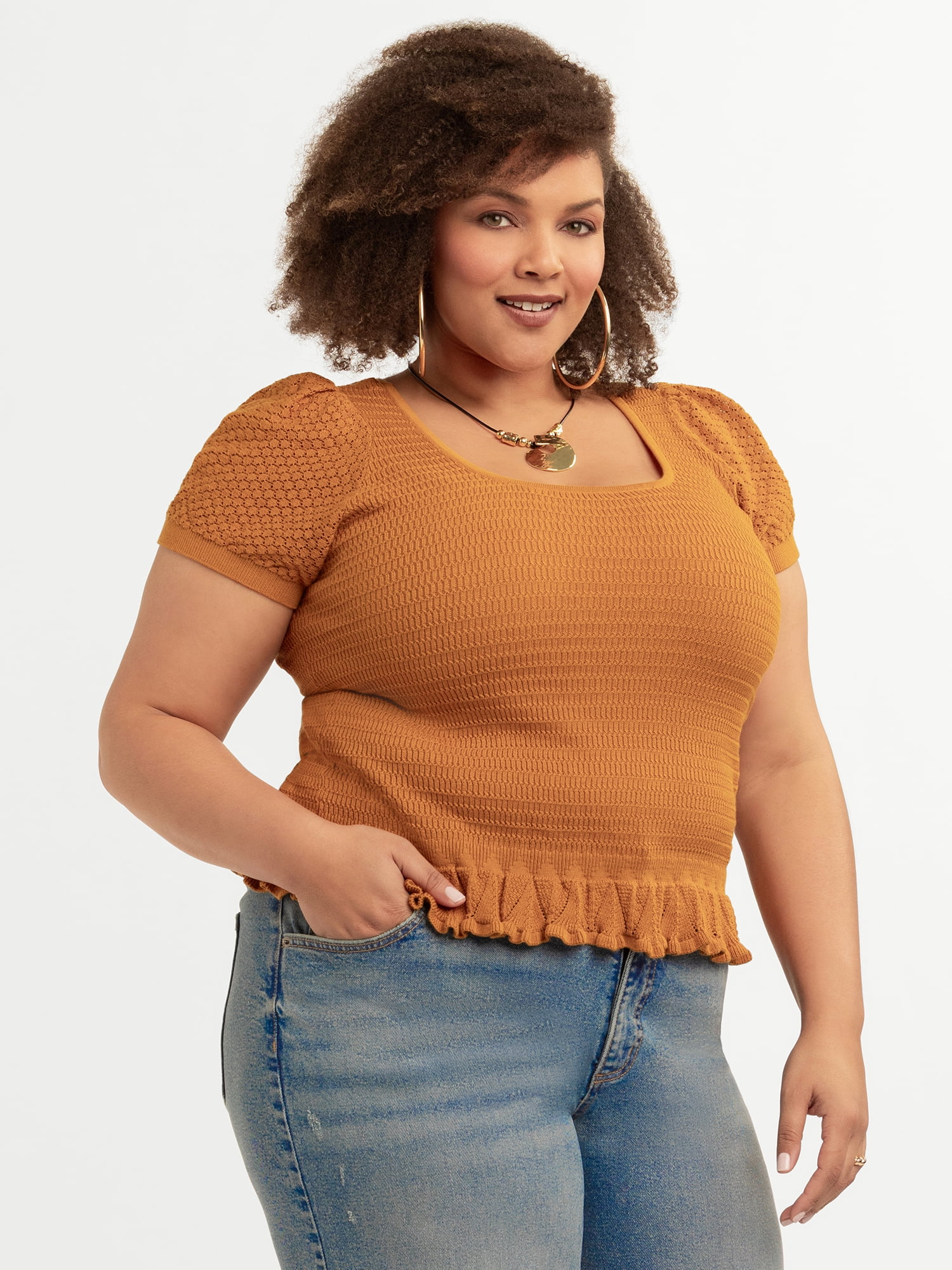 Jessica Simpson Women's Plus Ruthie Sweater Top, Sizes 0X-4X