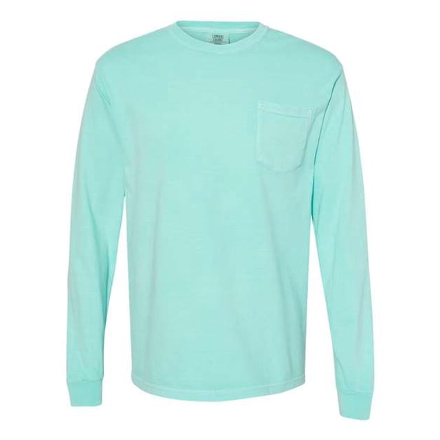 Camiseta de manga larga con bolsillo Colores Confort Comfort Colors Heavyweight Verde Menta XL