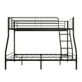thumbnail image 2 of DreamBuck Bunk Beds Twin over Full Size, Metal Bunk Bed with Ladder and Full-Length Guardrails, Twin over Full Bunk Bed for Teens and Adults, Noise Free, Easy Assembly, Black, 2 of 8