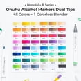 thumbnail image 5 of Ohuhu Alcohol Markers 48 Colors -Brush & Fine -Honolulu B -Refillable  for Artist Adults Coloring Illustration, 5 of 7