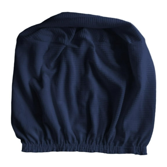 Stretch Ottoman Slipcover, Round Furniture Protector Cover for Footrest Ottoman, Navy