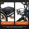 thumbnail image 6 of Addmotor Electric Trike for Adults, 750W Rear Mount Motor Electric Tricycle, 85MI/160MI, 48V 20AH/40AH Dual Battery System, 3 Wheel Electric Bicycle w/Parking Brake, Differential, Fat Tire M-370 Red, 6 of 9
