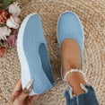 thumbnail image 4 of Miluxas Womens Walking Shoes：Round Toe Mesh Sneakers：Comfortable Classic Casual Breathable Lightweight Loafers Flats Light Blue 8.5(41), 4 of 7