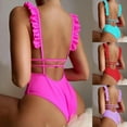 thumbnail image 4 of Gibobby Trajes de Baño Mujer Mujeres 1 pieza WebbingTank Trajes fruncidos Vintage Up Entrenamiento atlético Traje de baño Baño Deporte Control Traje de b(Rosa caliente,CH), 4 of 5