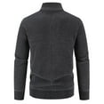 thumbnail image 4 of Herrnalise Men's Fashion Autumn And Winter Stand Collar Sweater Casual Fleece Jacket Dark Gray, 4 of 4