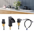 thumbnail image 1 of Grifo de Fregadero de Baño de Cascada, Acero inoxidable de Agua Caliente y fría Lavabo de Baño de Agua de Agua de Baño dos Manijas de ÓXido Negro para Fregadero, 1 of 7