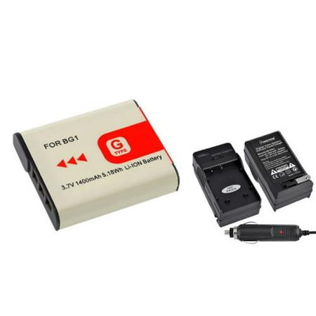 Insten Car + AC Wall Travel Charger + NP-BG1 G Type Lithium Ion Battery for Sony CyberShot DSC-W80 W30 W55 W290 W300 H10 H20 H50 H55 H70 H90 H3 H7 H9 DSC-T100 T20 DSC-HX9V HX5V