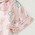 thumbnail image 7 of Girls Satin Pajamas Toddler Girls Floral Silk Pajamas Set Summer Short Sleeve Button Up Top Shorts 2Pc Satin Sleepwear Set Pajamas for Girls Light Pink 2 Years-3 Years, 7 of 7