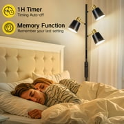 OUTON Tree Floor Lamp with 3 Adjustable Rotating Lights,Standing Tall Pole Lamps for Living Room, Bedroom, Home, Office-Black(Bulbs Included)