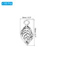 thumbnail image 2 of Uxcell Leaf Pendants, 100 Pack Metal Tree Leaf Beads Bulk Leaves Charm for Jewelry Making Style 12, Silver, 2 of 5