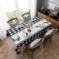 thumbnail image 4 of Farmhouse Black Plaid Rectangle Tablecloth, Vintage Country Cock Checkered Waterproof & StainResistant Tablecloth, Washable Oil-proof Table Cover for Dining/Party/Wedding/Camping/Buffet 52x70 In, 4 of 9